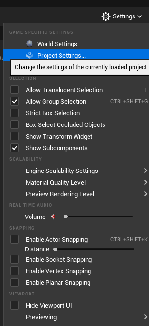 Project Settings